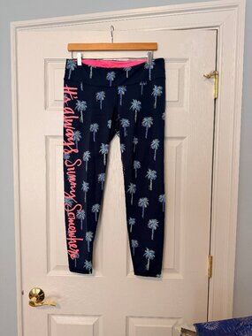 Lilly Pulitzer Active/Yoga Pants (Blue, Pink)- L